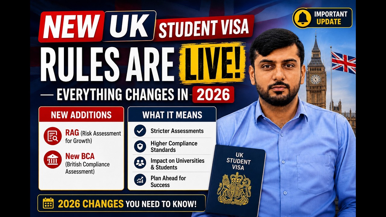 NEW UK Student Visa Rules Are LIVE &mdash; Everything Changes in 2026 (BCA & RAG Ratings)