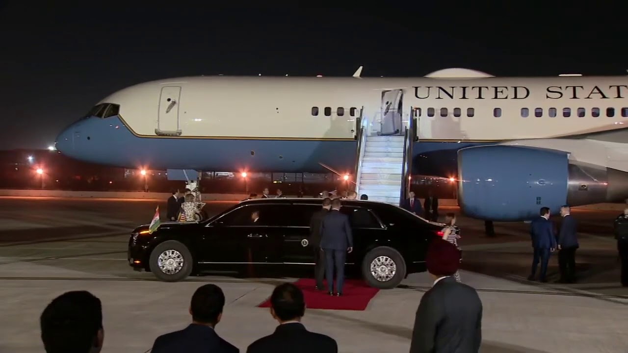 Air Force One, Trump Arrive At Palam Air Base | New Delhi, India | 2-24-2020