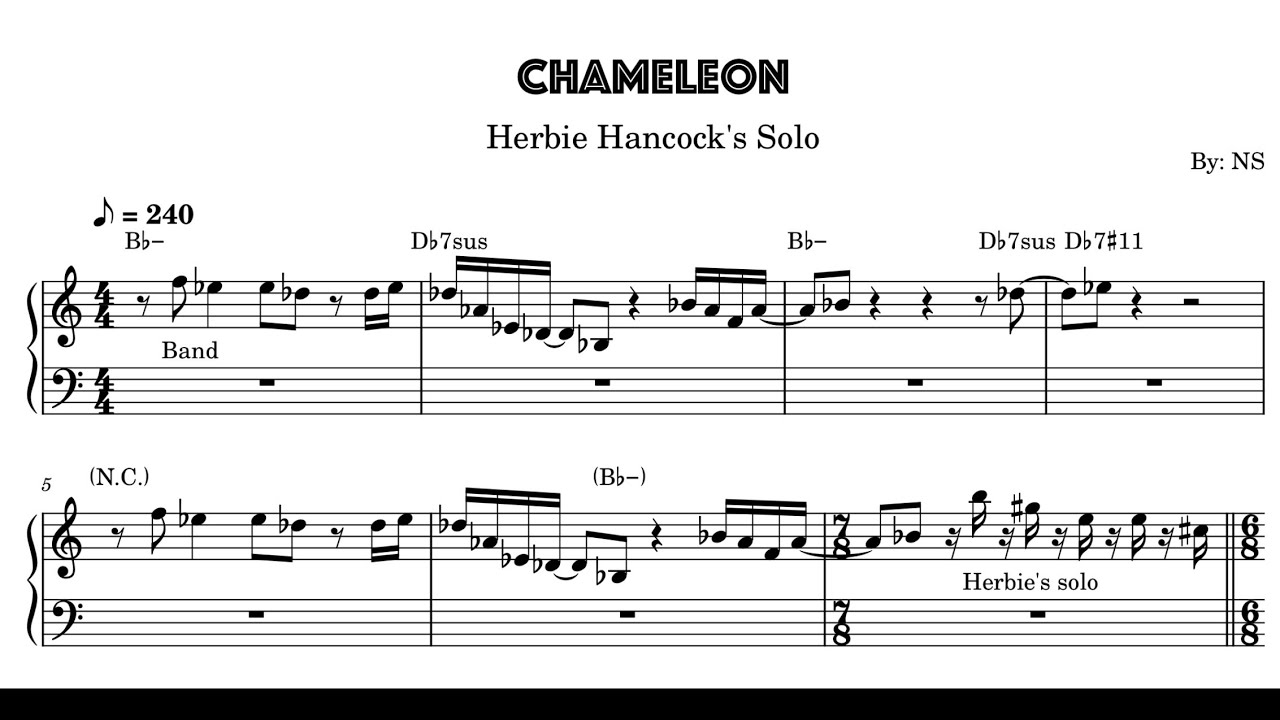 Herbie Hancock’s Solo on Overture - Chameleon (Montreux 2022) Transcription (free pdf in desc.)