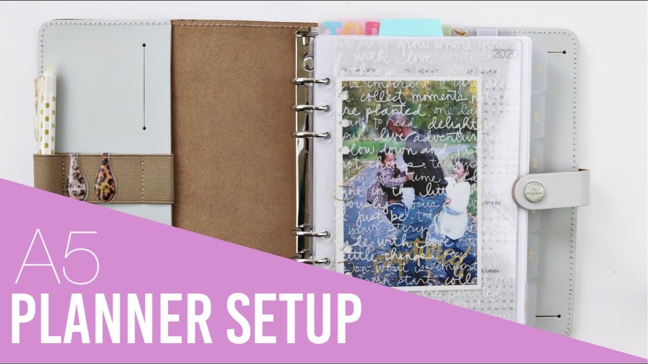 Кольца формата А5 | Комплект для планировщика | Оригинальный камень Filofax | Январь 2020