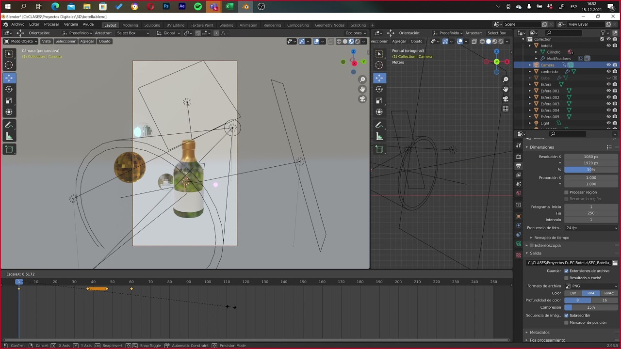 BLENDER Animar Cámara