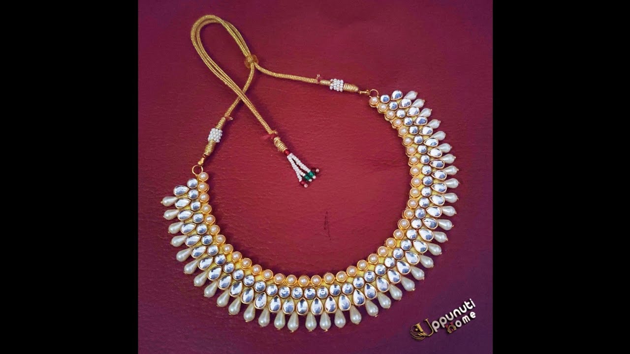 How To Make Bridal Necklace // Designer Necklace // DIY // Chokar // Home Made // Uppunuti Home