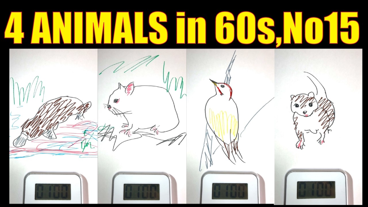 🎧 ASMR Drawing Animals Compilation | Satisfying Marker Sounds (No Talking)#15