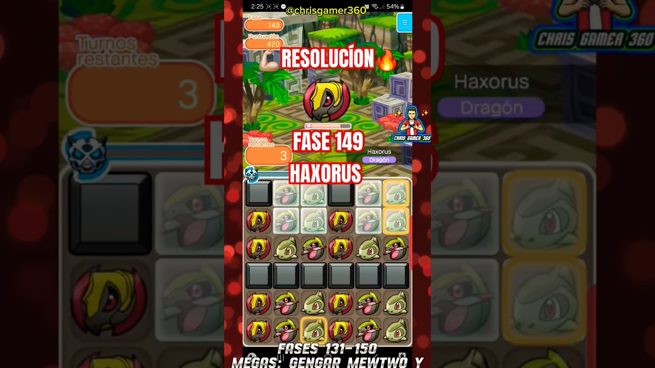 As&iacute; resuelves la FASE 149 de HAXORUS Pok&eacute;mon Shuffle Mobile #tutorial #gratuito #celular #gameplay