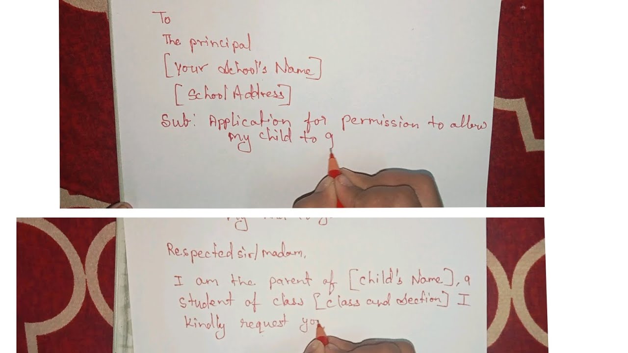 Write an application to your class teacher requesting permission to go home alone. || How to letter.