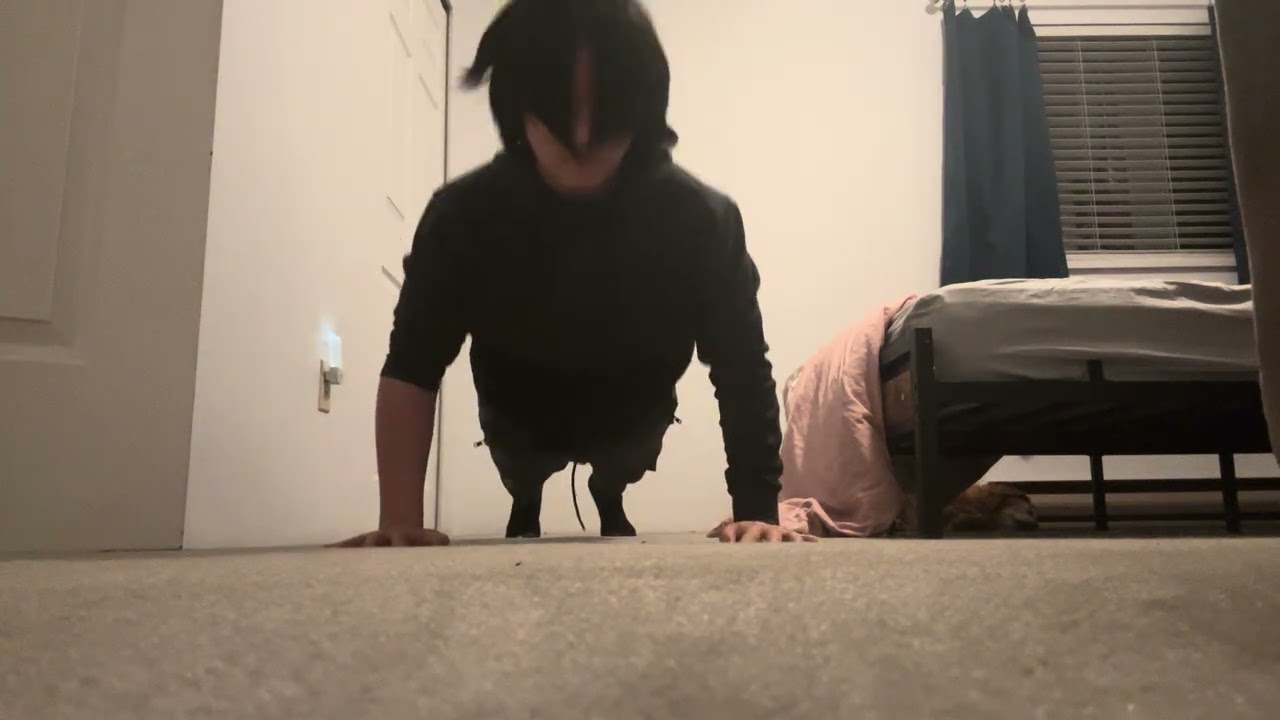 Doing push ups for my training camp