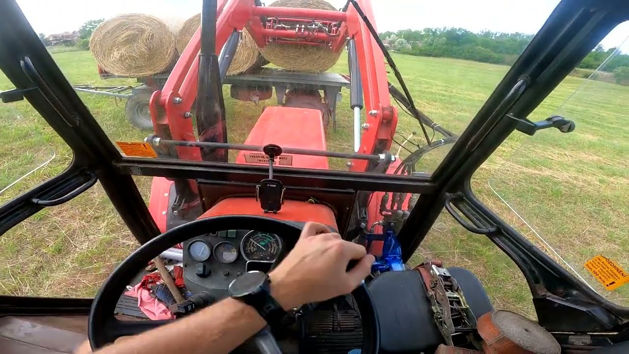ZetorVlog-17-22/Zetor 7745/BSS 08,06 Agro/ Nakládaní kulatých balíků na vlek/GoPro