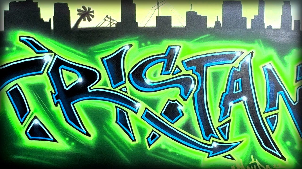 How to Graffiti Art Airbrush on Canvas