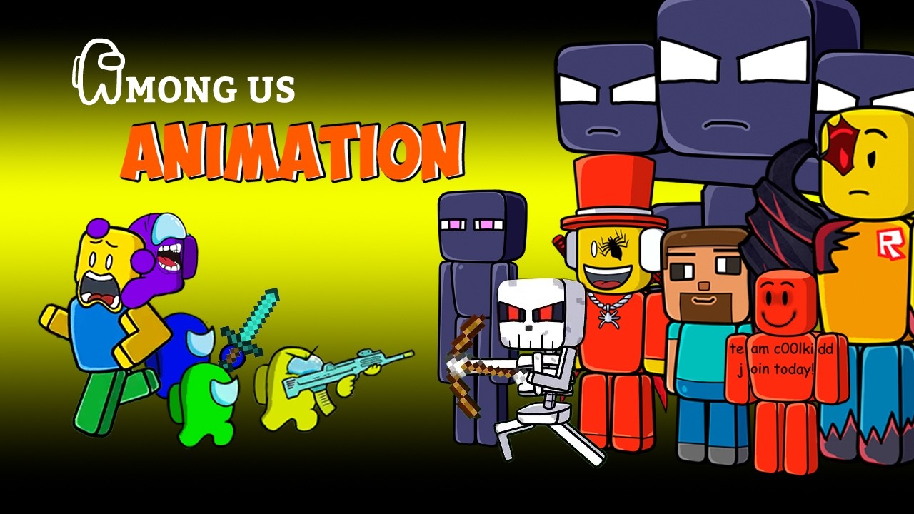 [어몽어스 Among Us] Minecraft x Roblox Battle Remake  - AMONG US FUNNY ANIMATION