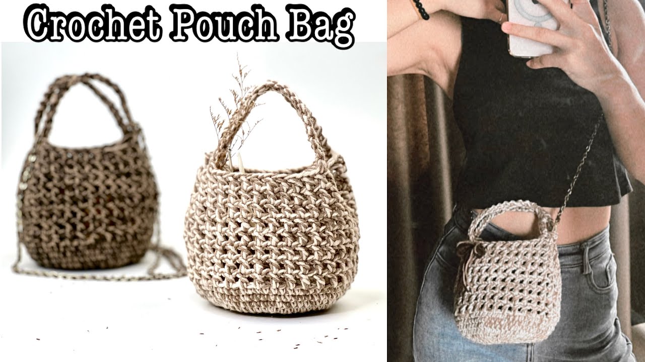 Easy Crochet Cute Pouch Bag Tutorial | Crochet Cute Tiny Round Net Bag DIY