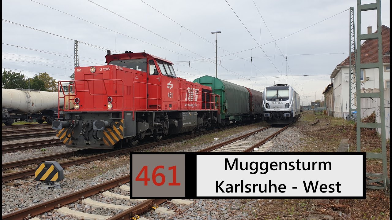 AVG Führerstandsmitfahrt Muggensturm - Karlsruhe-West