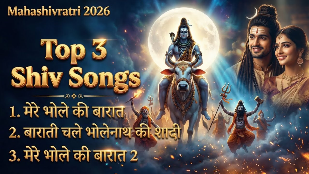 Mahashivratri 2026 🔱 Top 3 Shiv Bhajan | मेरे भोले की बारात | भोलेनाथ की शादी