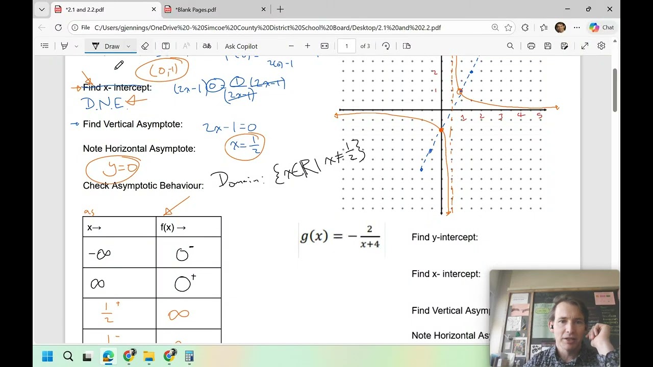 2.1 and 2.2 Reciprocal Linear and Quadratic Functions MHF4U 1/2