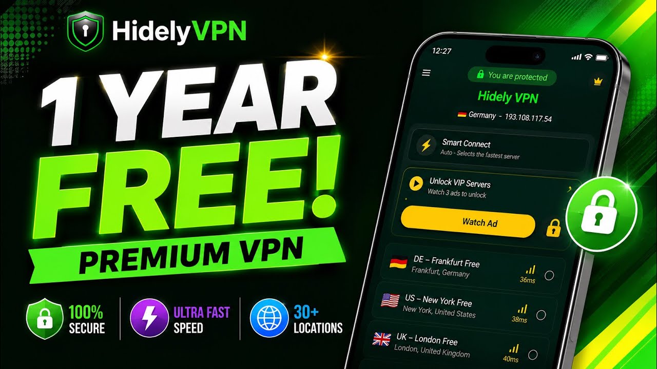 VPN FREE for 1 YEAR? 😱 Get Hidely VPN Premium (2026)
