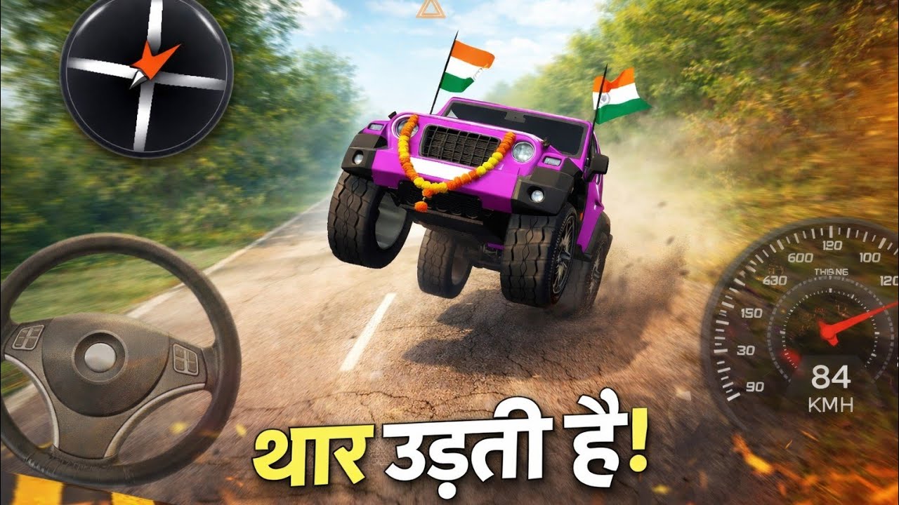 India car offroad chalenge 😱with music 🎵 / thar modified #livegaming