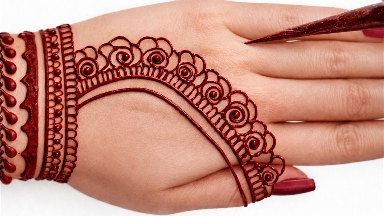 Very simple unique style mehndi design for back hand|new easy mehndi design 2026 | mehandi designs