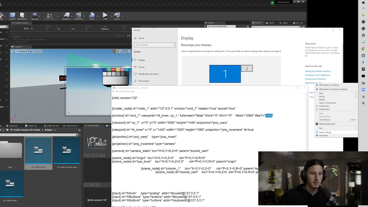 E2.1 Adjusting nDisplay Config - UE 4.26 - nDisplay