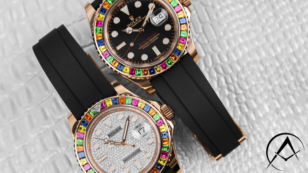 Rolex Yacht-Master 116695 Rainbow 40mm 18k Rose Gold Men's Watches
