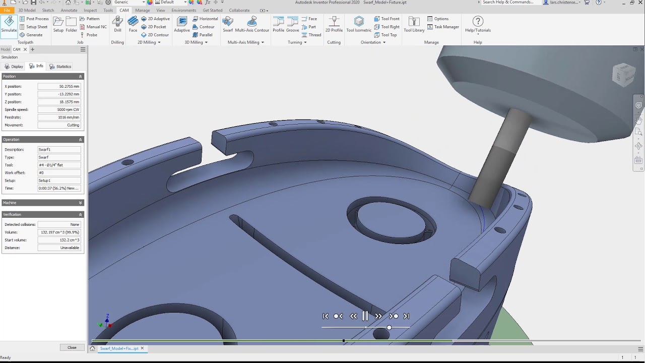 Inventor 2020 | What's New: Multi-Axis Milling