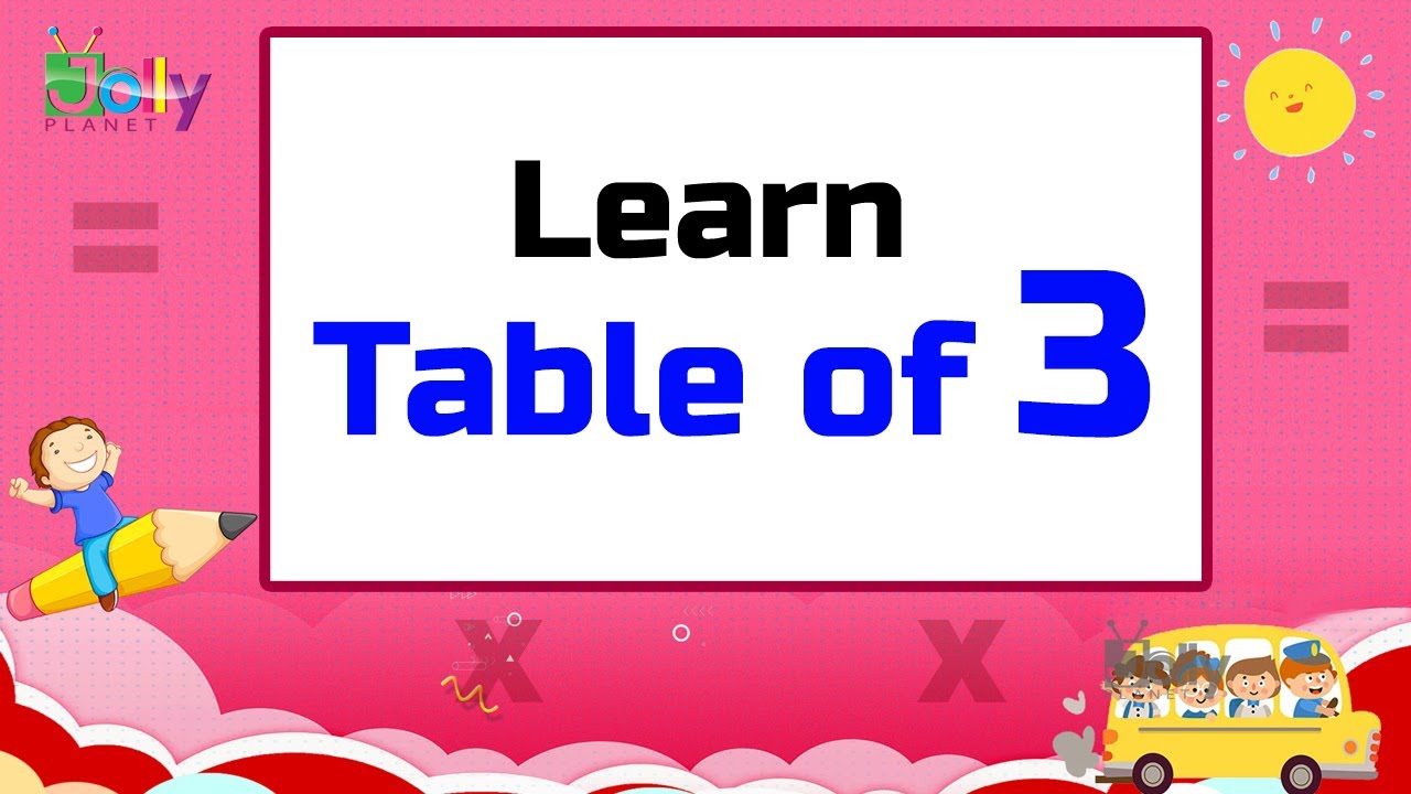 Table of 3 for Kids in English | Learn Multiplication Tables | 3 Table for kids | Learn Maths easily