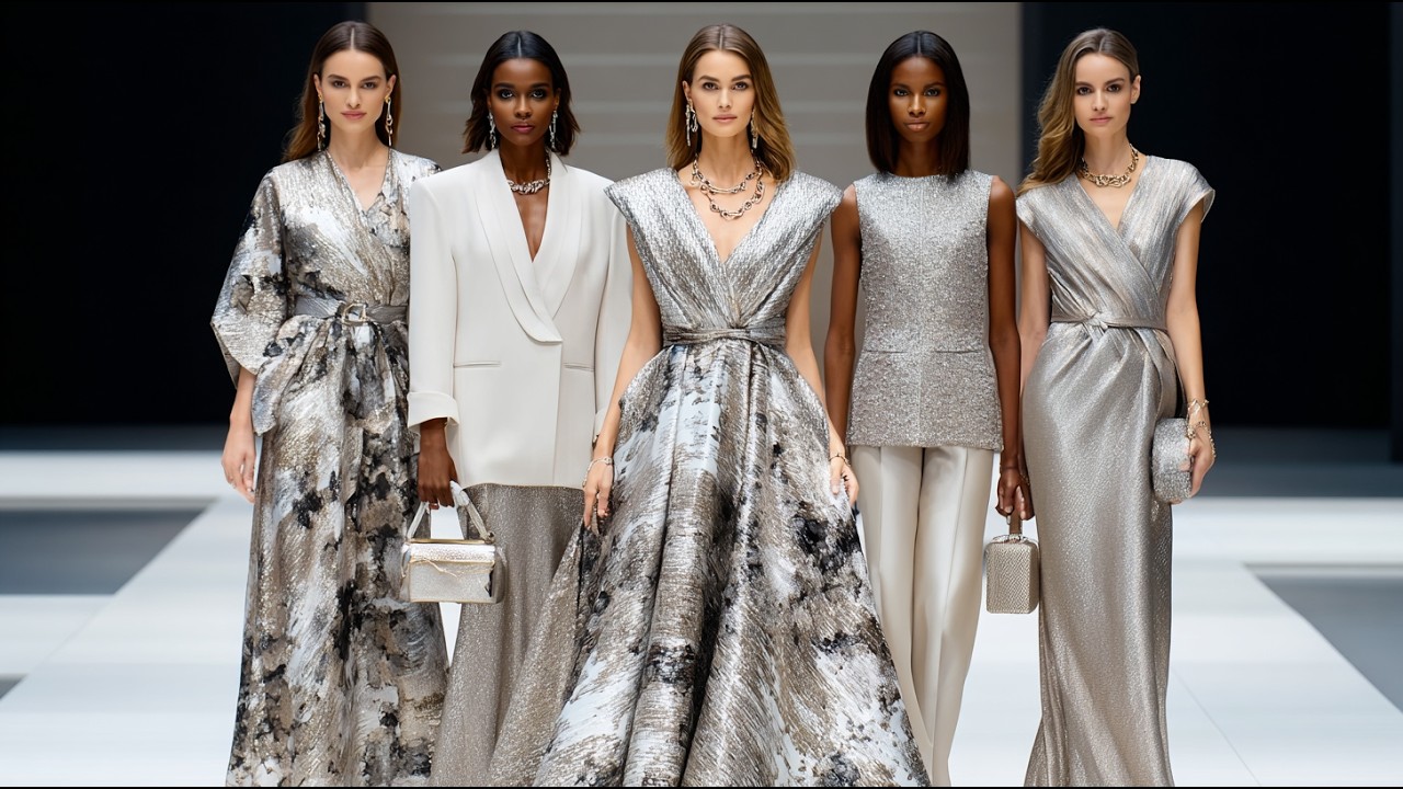 Обзор показа Giorgio Armani весна-лето 2026 | Бежевый цвет шампанского, серебристый атлас и изыск...