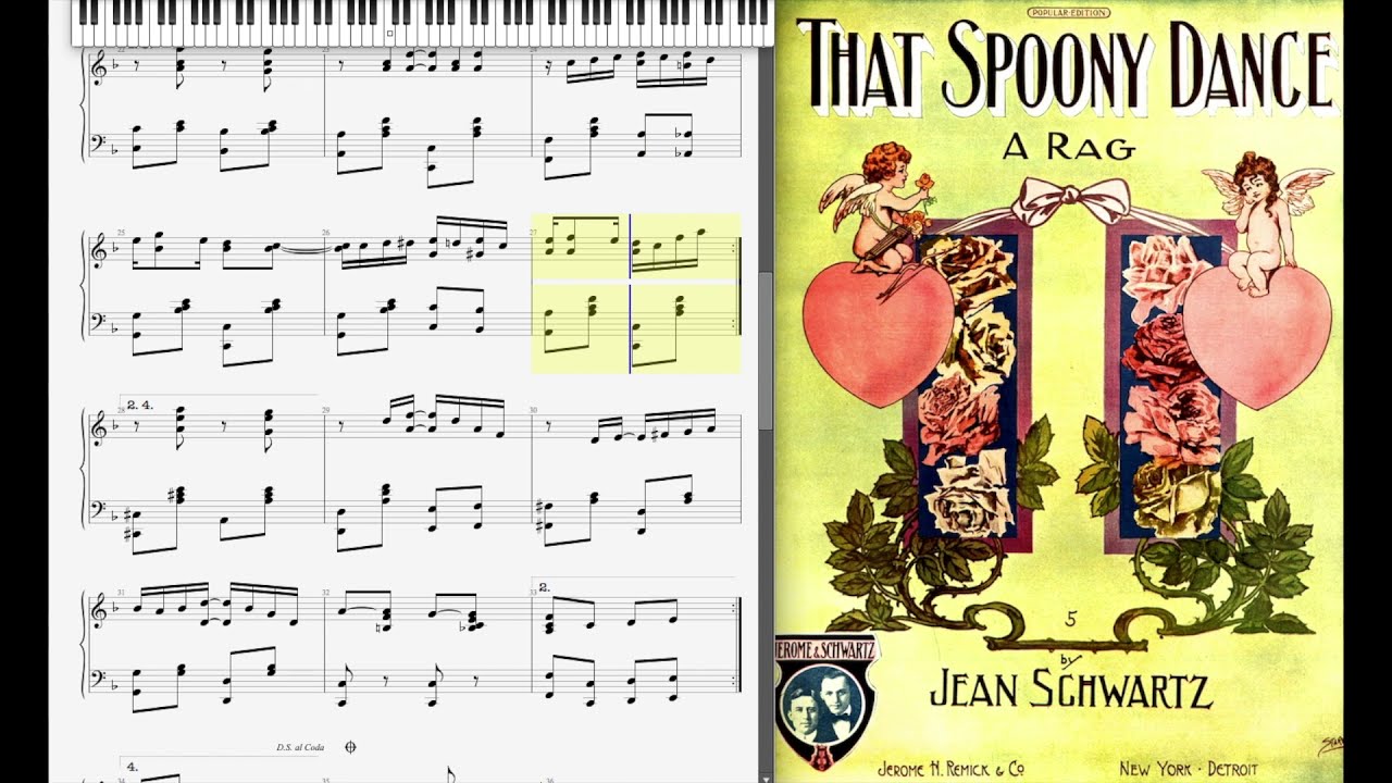 The Spoony Dance by Jean Schwartz (1909, Ragtime piano)