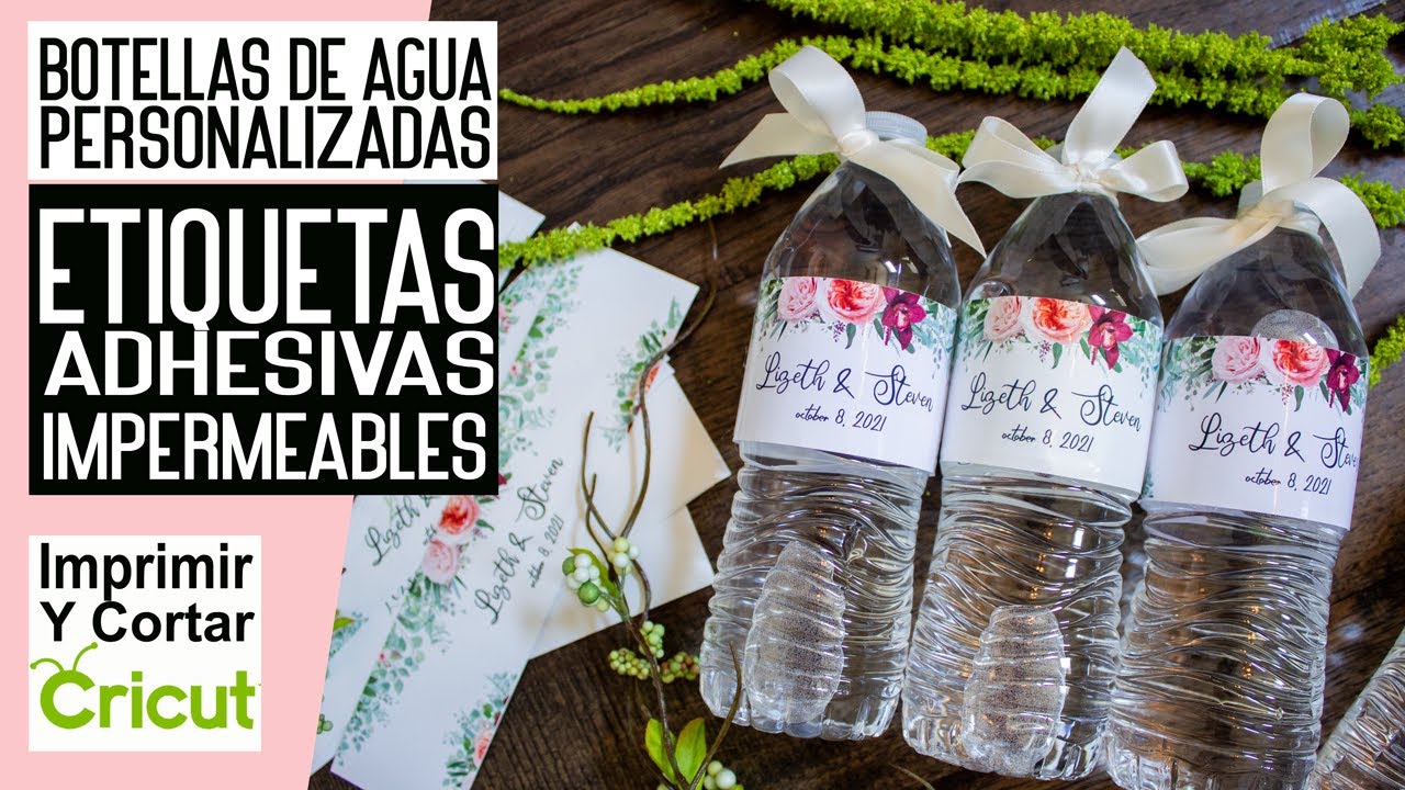 Etiquetas Adhesivas Personalizadas para Botellas de Agua ❤️ Botellas de Agua Personalizadas -Cricut.
