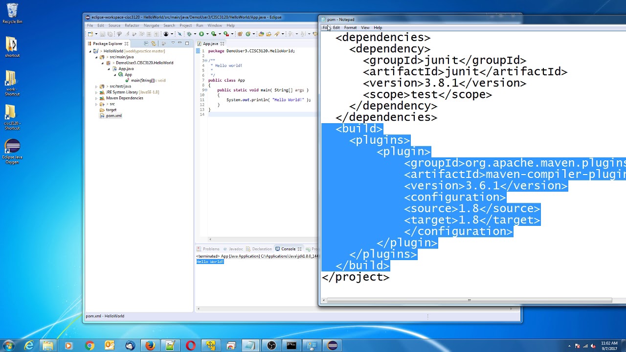 Eclipse: Create Java Project in Eclipse with Maven and Update for Java 1.8