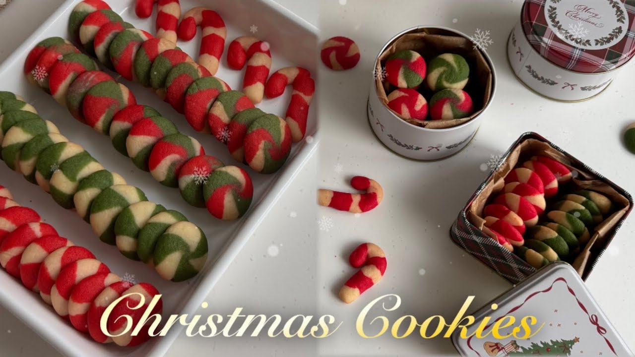 🎅🏻누구나 쉽고 간단하게!🎄선물하기 딱 좋은 크리스마스 회오리 쿠키 만들기☃️/Christmas Easy Cookies recipes
