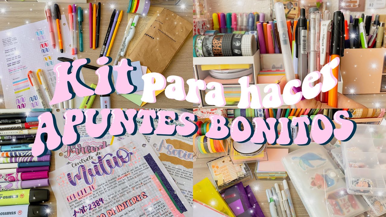 Kit b&aacute;sico para hacer ✨APUNTES BONITOS✨ || Mis materiales favoritos 🥰