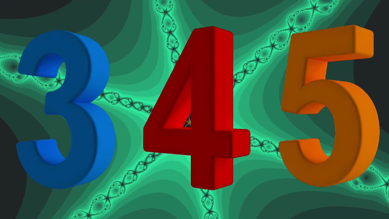 3D Numbers from 0 to 1000 with Fractal Background