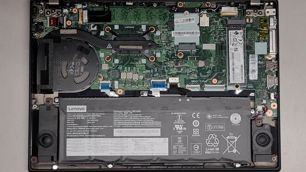 Разборка Lenovo ThinkPad x13 Gen 1, SSD, замена жесткого диска, ремонт, быстрый осмотр