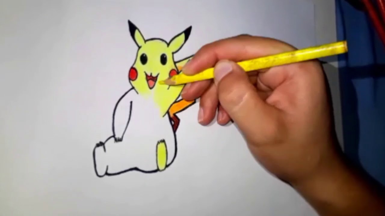 Colorindo  o  pickachu