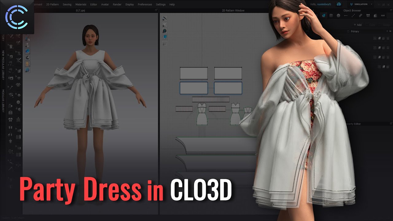 How to Model A Nice Party Dress in CLO3D