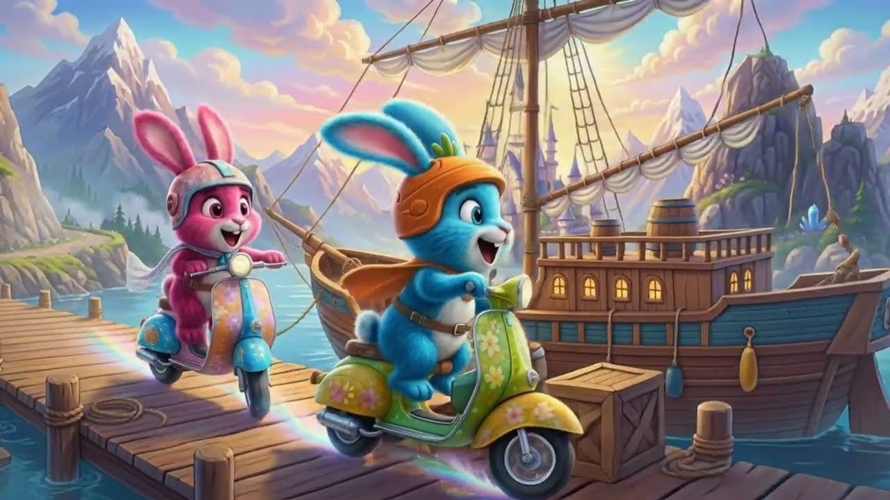 🌞🎵 Пригоди Кроликів ! 🌊🛵 Пісні українською для дітей | Мультик для дітей