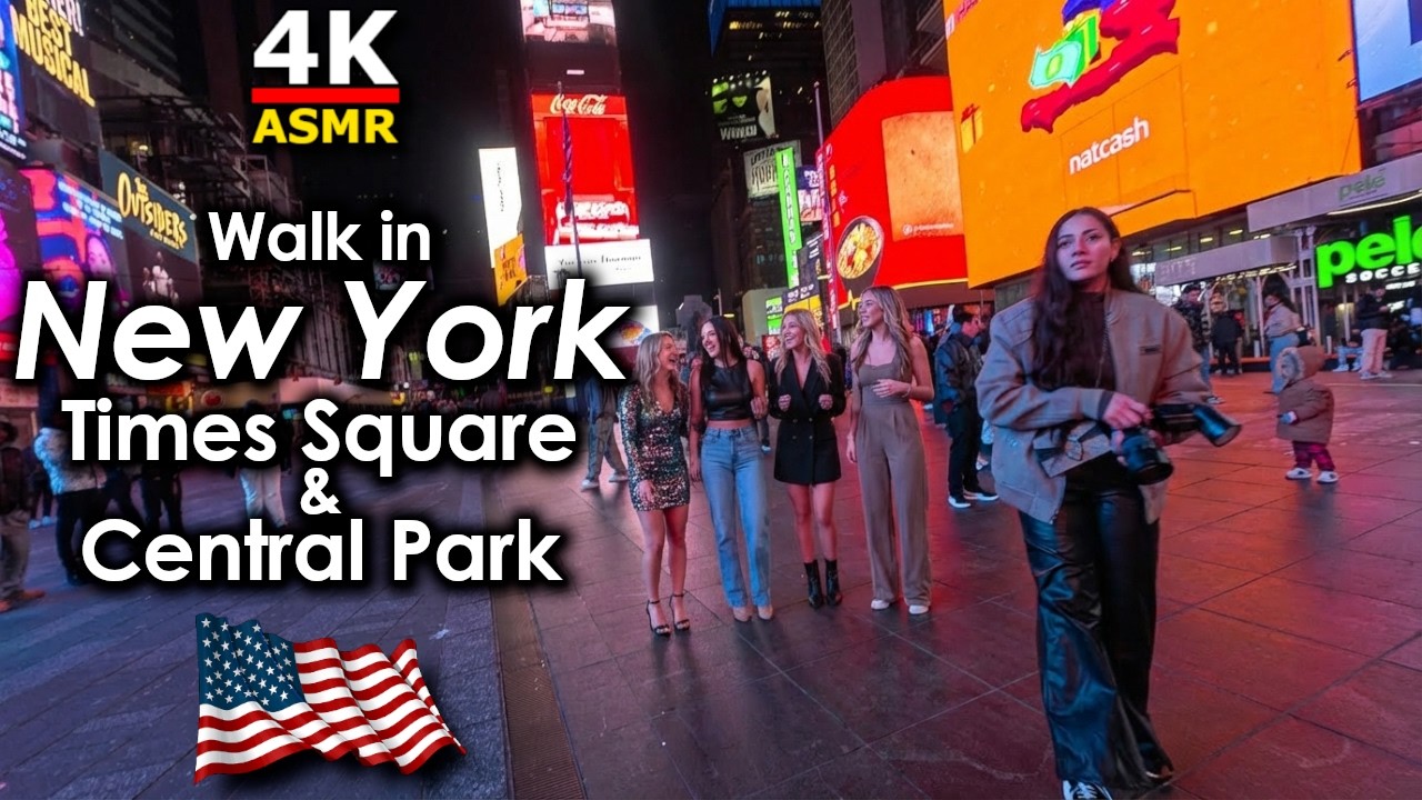 MIDNIGHT IN MANHATTAN: Times Square to Central Park (POV Night Walk) - 4K