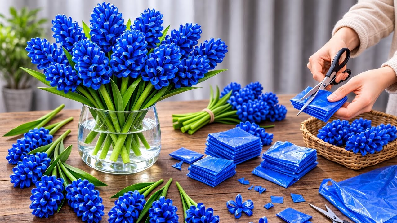 How to make Realistic Plastic bag Flowers at Home | Simple DIY Tutorial#diy #plasticbagcraft #art
