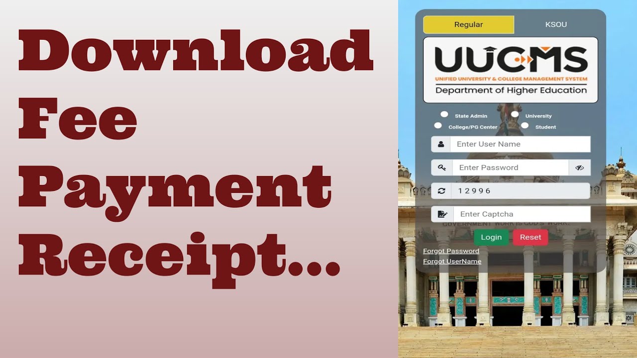 Online Fee Payment Receipt Download. #UUCMS #admission #Online