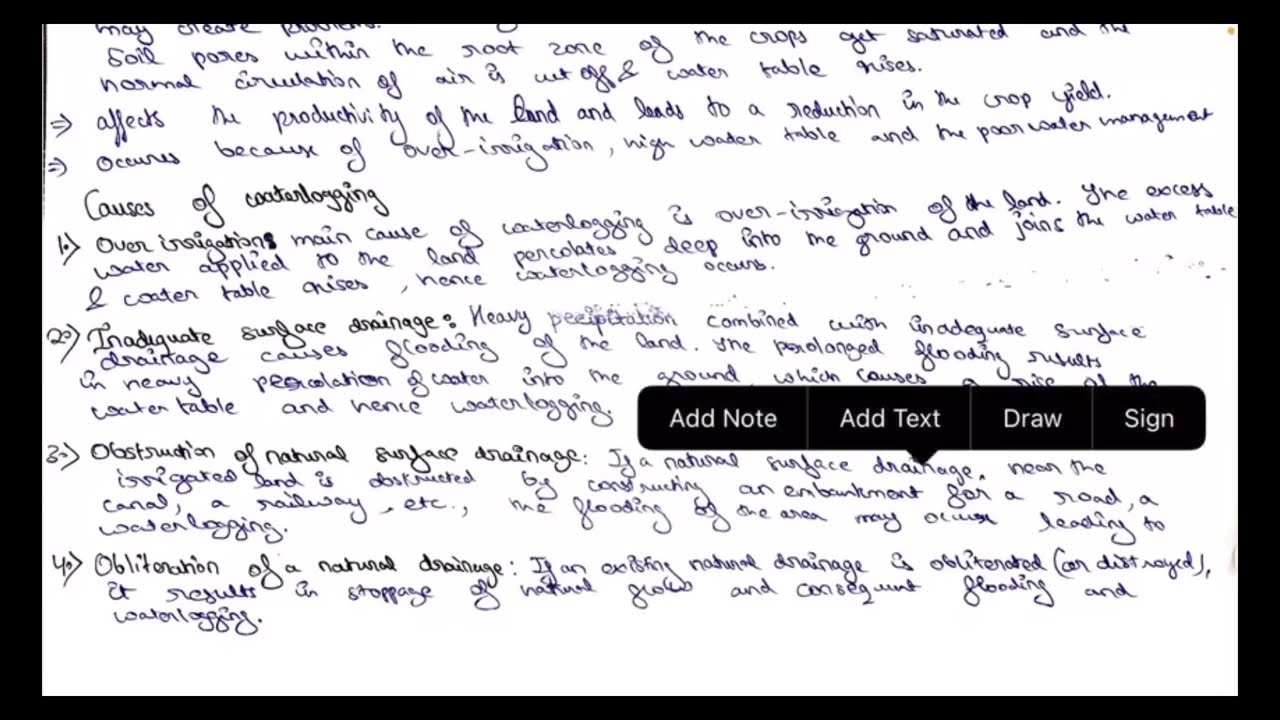 Waterlogging | causes of waterlogging | measures for prevention of waterlogging | ill effects