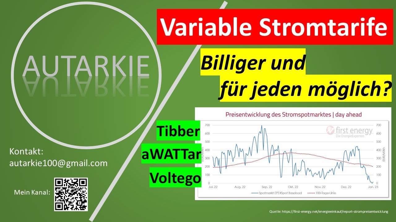 Variable Stromtarife - Mit Tibber, aWATTar, Voltego & Co. Geld sparen? - Autarkie - Folge 215