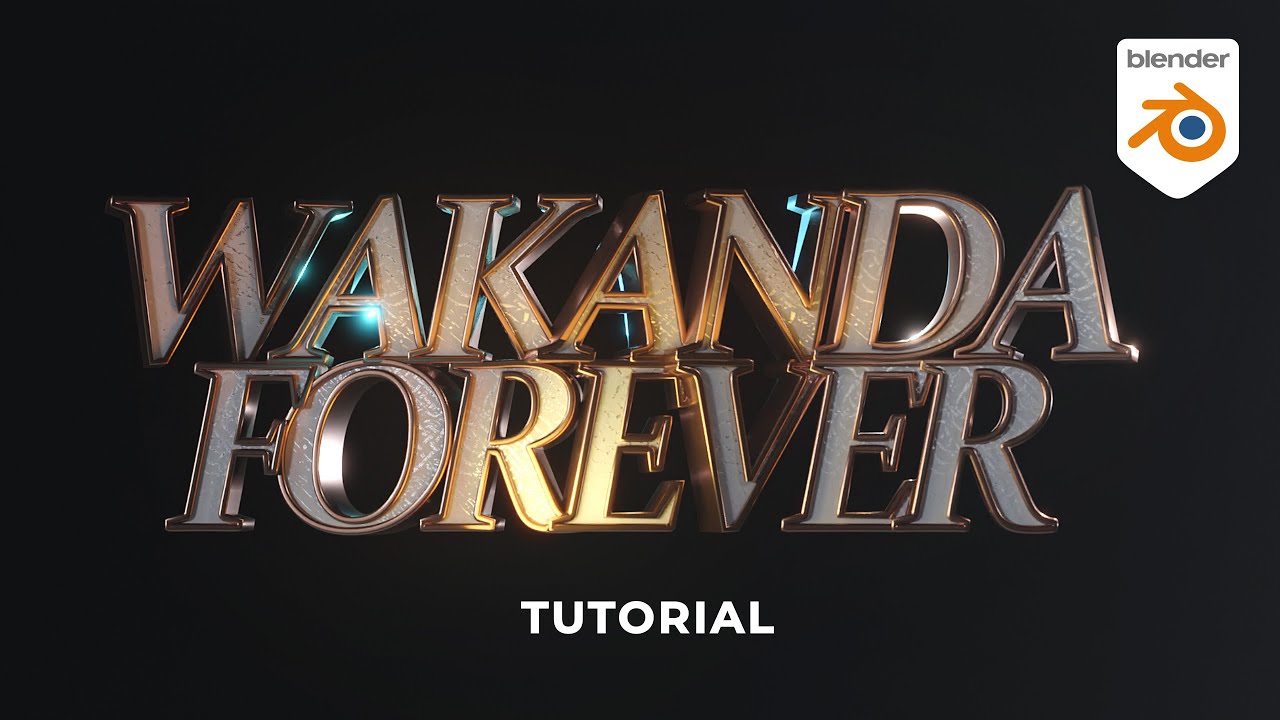 How to recreate 'Wakanda Forever' titles using Blenders String Nodes - Tutorial 🐱&zwj;👤