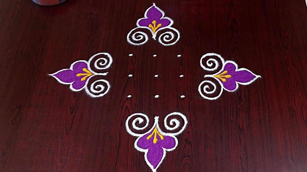 7×1dots easy rangoli|daily muggulu|thipkyanchi,festival rangoli|traditional rangoli#Rang kaa Rangoli