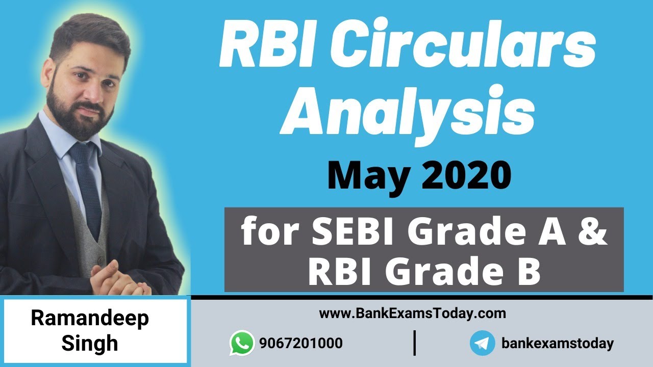 RBI Circulars May 2020 - MCQs