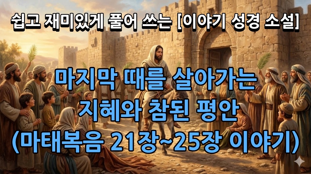 [소설성경]왕이 나귀를 타신 진짜 이유?(마태복음 21장~25장) #듣는성경 #축복된삶 #말씀 #지혜 #듣는라디오 #듣는책 #듣는기도 #성경통독 #성경동화 #성경읽기 #성경듣기