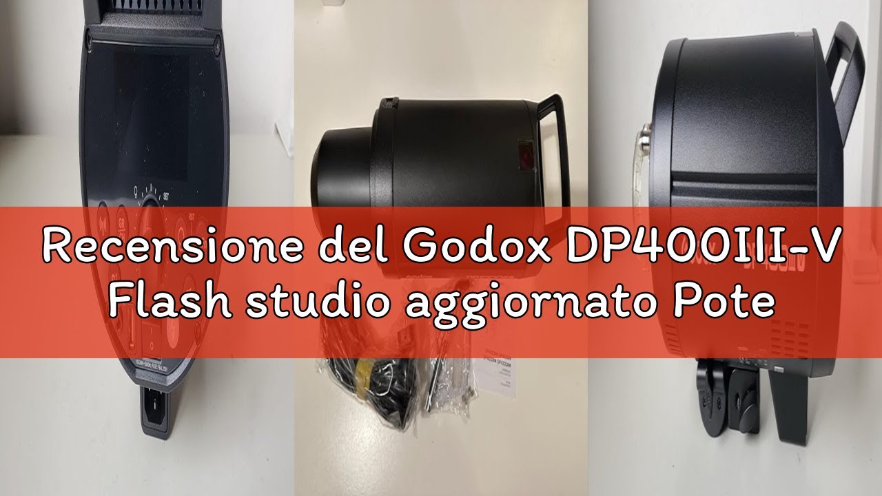Recensione del Godox DP400III-V Flash studio aggiornato Potenza 400 W GN87 5600 ± 200 K wireless 2.4