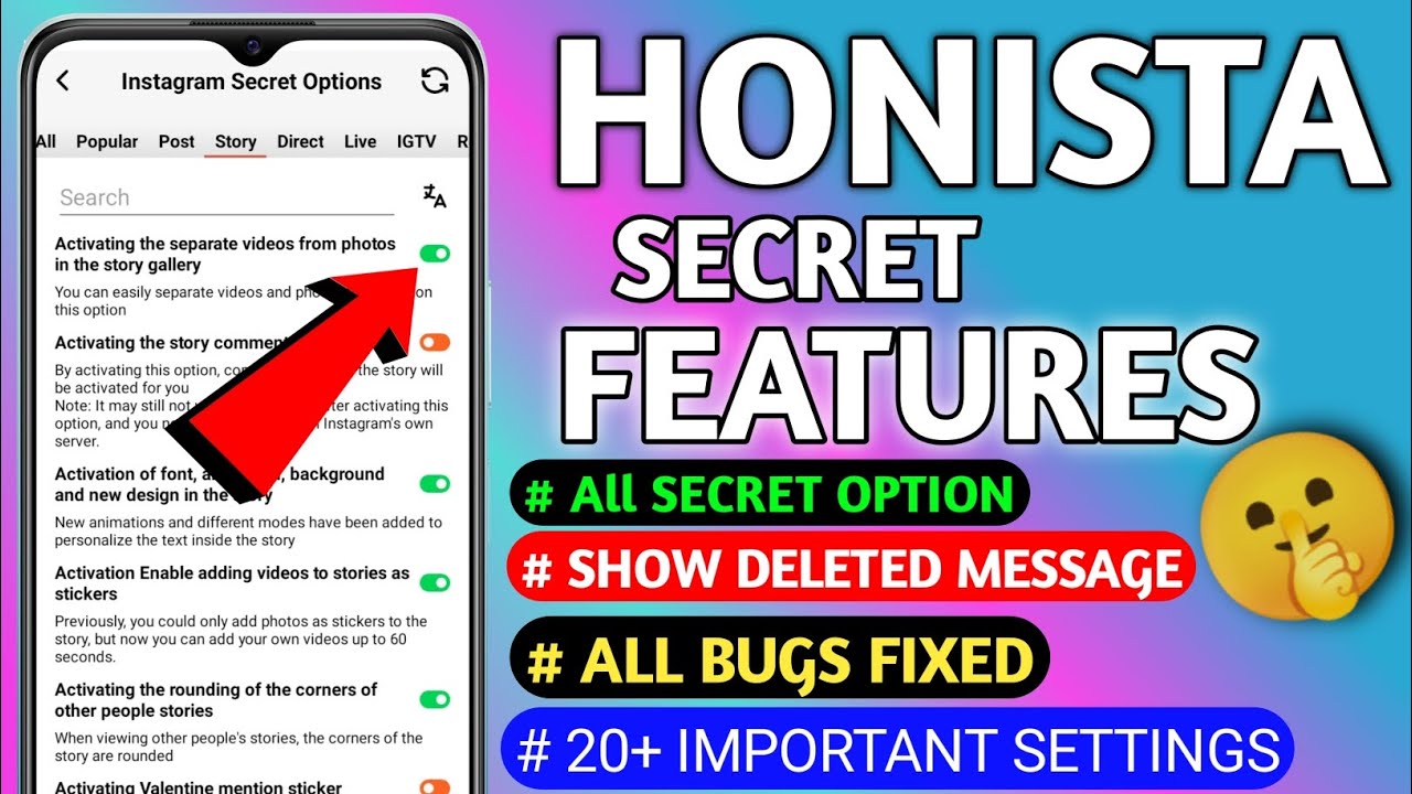 Honista Instagram Secret Options Settings | Honista Hidden Features 2025 | Honista Secret Options