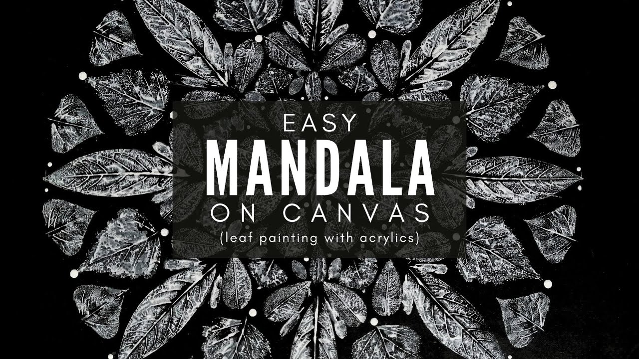 Easy Mandala on Canvas | Leaf Painting with Acrylics