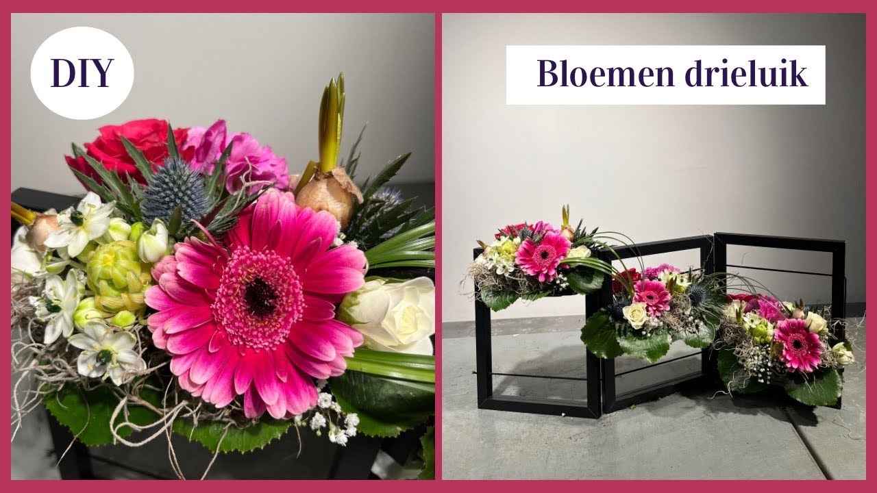 Drieluik Voorjaarsbloemstuk 🌺🖼️🌸| Cursus Bloemschikken #262 | Carlein Tukkers