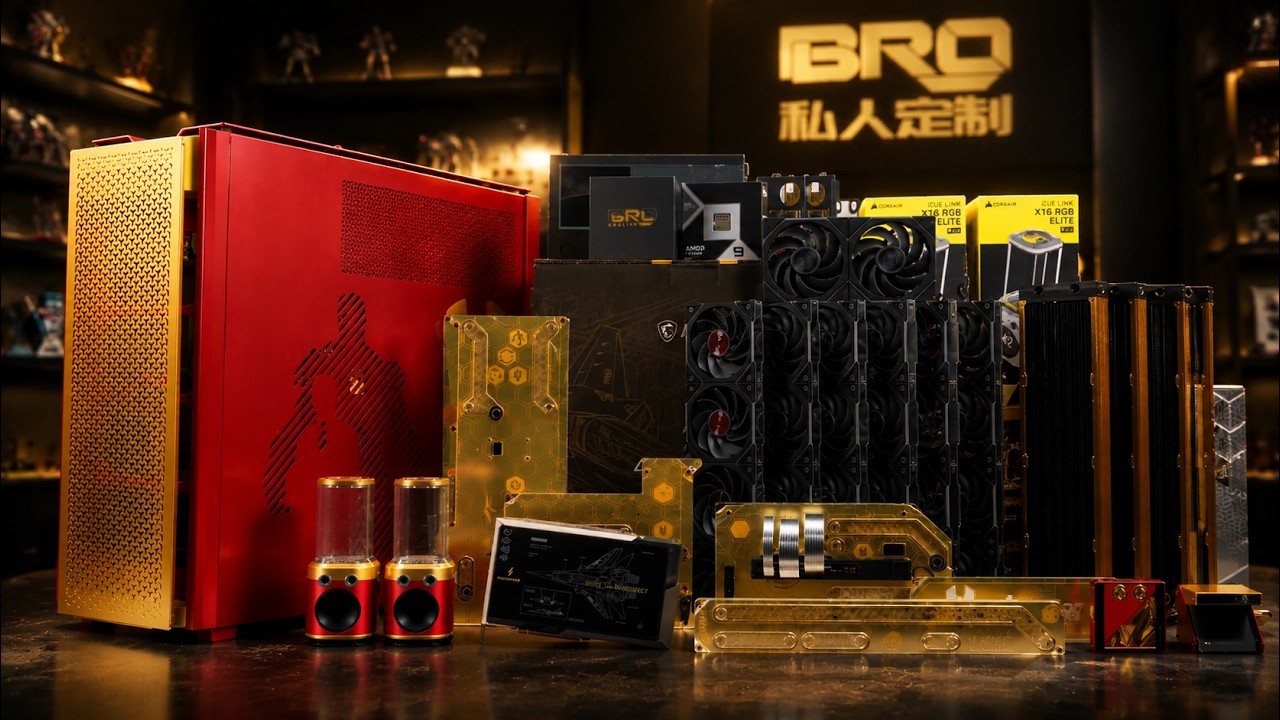 「BRO」$25,000 IRON MAN THEME PC BUILD! Corsair 9000D + RTX 5090 Lightning Z Custom Loop #pcbuild