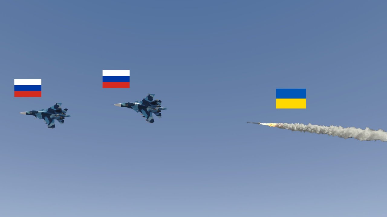 Russian Sukhoi su-34 fighter pilot rushes out of cockpit after hit by Ukrainian missile